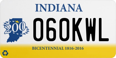 IN license plate 060KWL