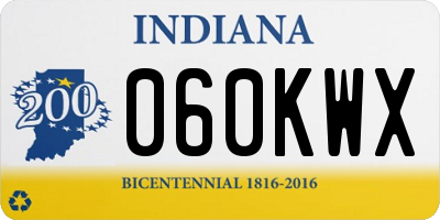 IN license plate 060KWX