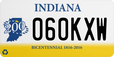 IN license plate 060KXW