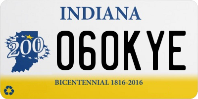 IN license plate 060KYE