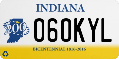 IN license plate 060KYL