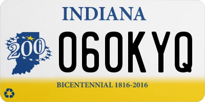 IN license plate 060KYQ