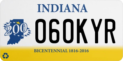 IN license plate 060KYR