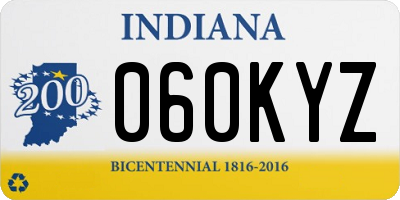 IN license plate 060KYZ