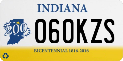 IN license plate 060KZS