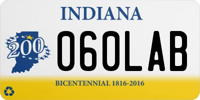 IN license plate 060LAB