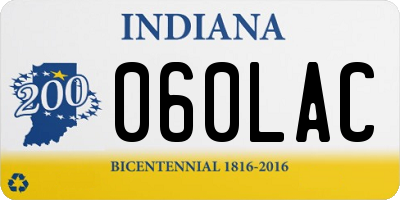 IN license plate 060LAC