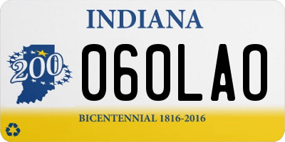 IN license plate 060LAO