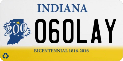 IN license plate 060LAY