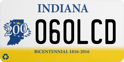 IN license plate 060LCD