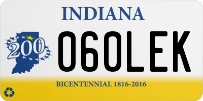 IN license plate 060LEK