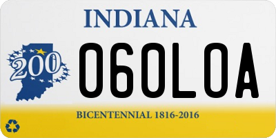 IN license plate 060LOA