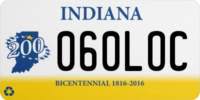 IN license plate 060LOC