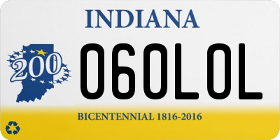 IN license plate 060LOL