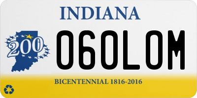 IN license plate 060LOM