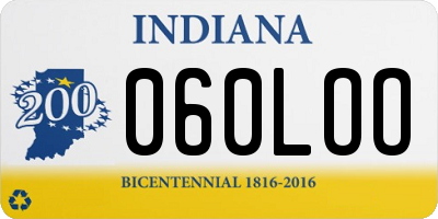 IN license plate 060LOO