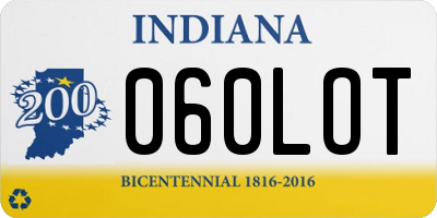 IN license plate 060LOT