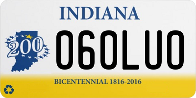 IN license plate 060LUO