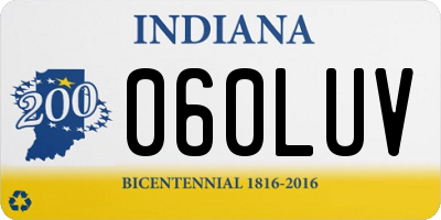 IN license plate 060LUV