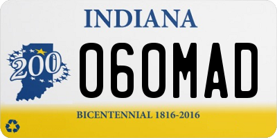 IN license plate 060MAD