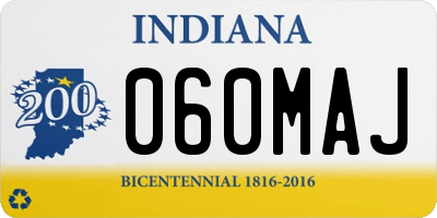 IN license plate 060MAJ