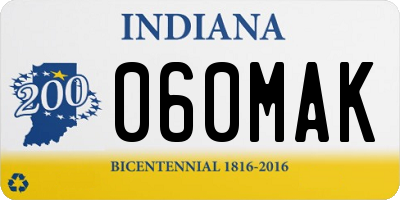 IN license plate 060MAK