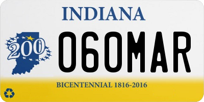 IN license plate 060MAR