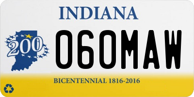 IN license plate 060MAW