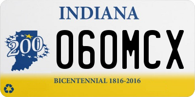 IN license plate 060MCX