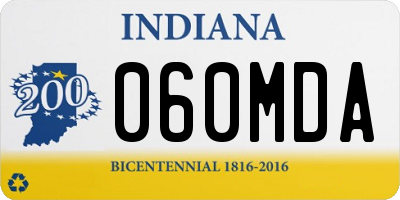 IN license plate 060MDA