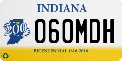 IN license plate 060MDH