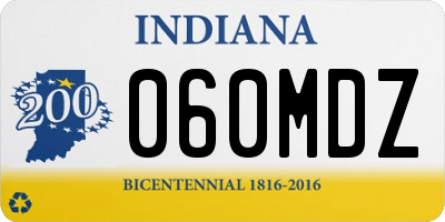 IN license plate 060MDZ
