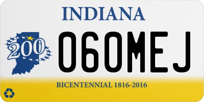 IN license plate 060MEJ