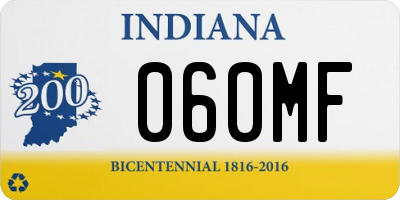 IN license plate 060MF