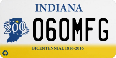 IN license plate 060MFG