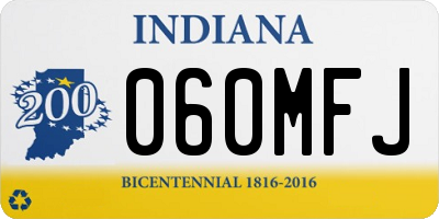IN license plate 060MFJ