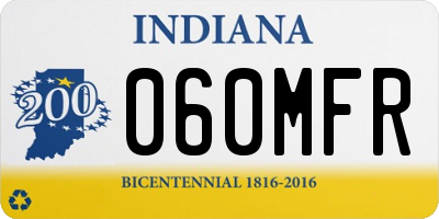 IN license plate 060MFR