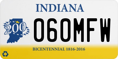 IN license plate 060MFW