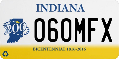 IN license plate 060MFX