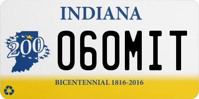 IN license plate 060MIT