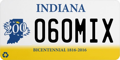 IN license plate 060MIX