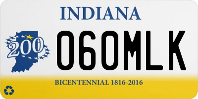 IN license plate 060MLK