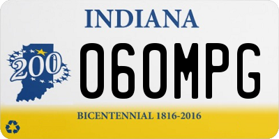IN license plate 060MPG