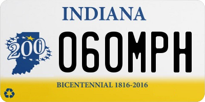 IN license plate 060MPH
