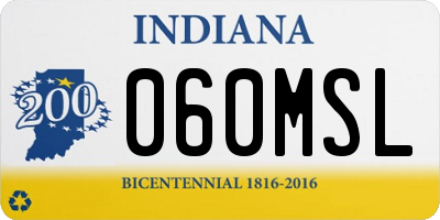 IN license plate 060MSL