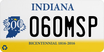 IN license plate 060MSP