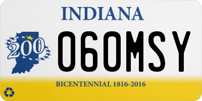 IN license plate 060MSY