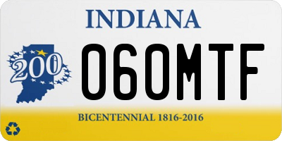 IN license plate 060MTF