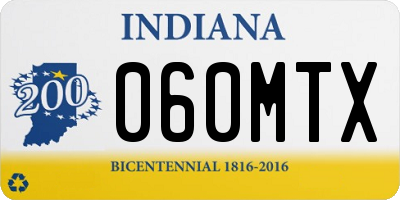 IN license plate 060MTX