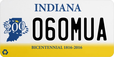 IN license plate 060MUA